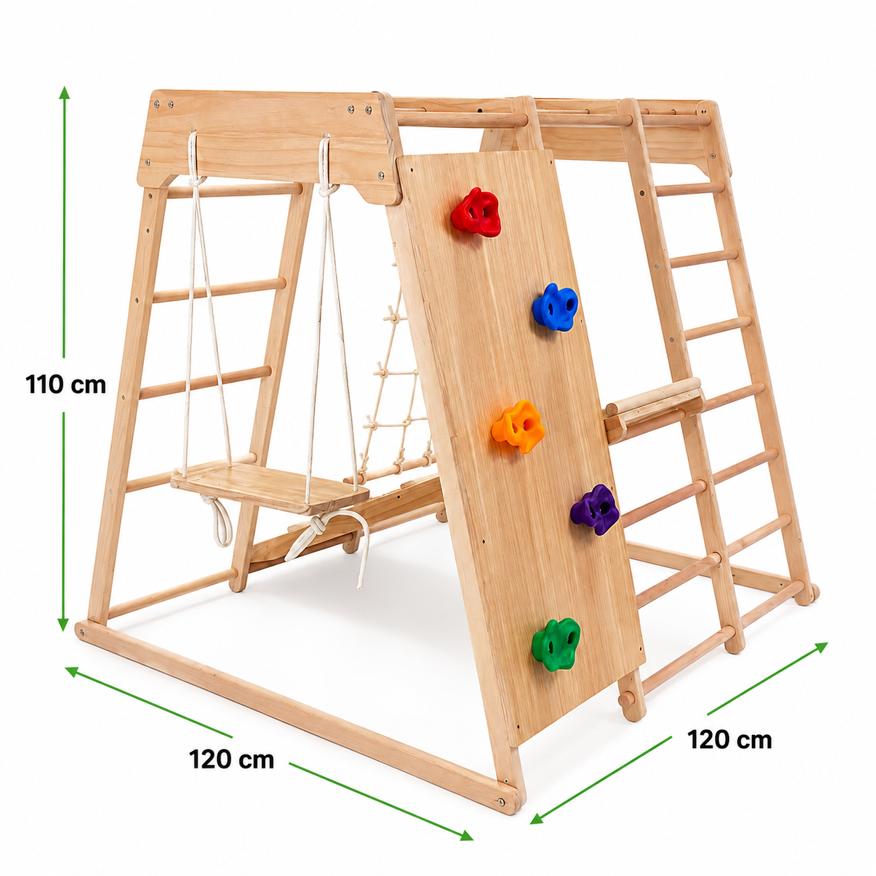 Climby Play® | Parque Infantil Montessori de Madera con Escalada y Resbalín