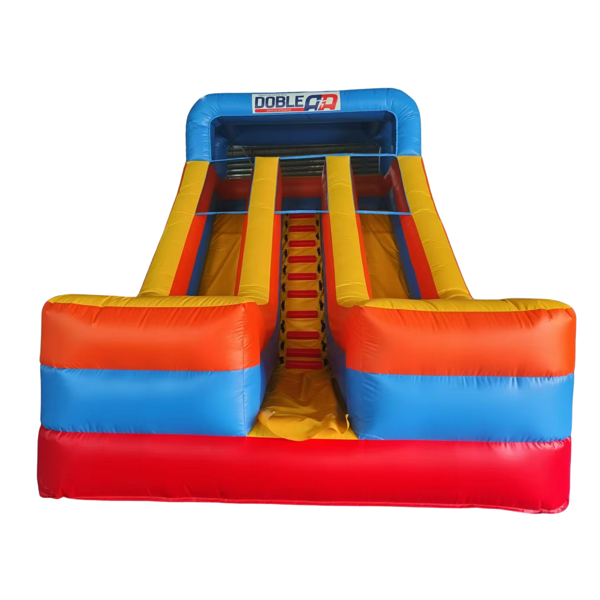 Tobogán Cuadrado Doble Inflable para Niños — Incluye Turbina