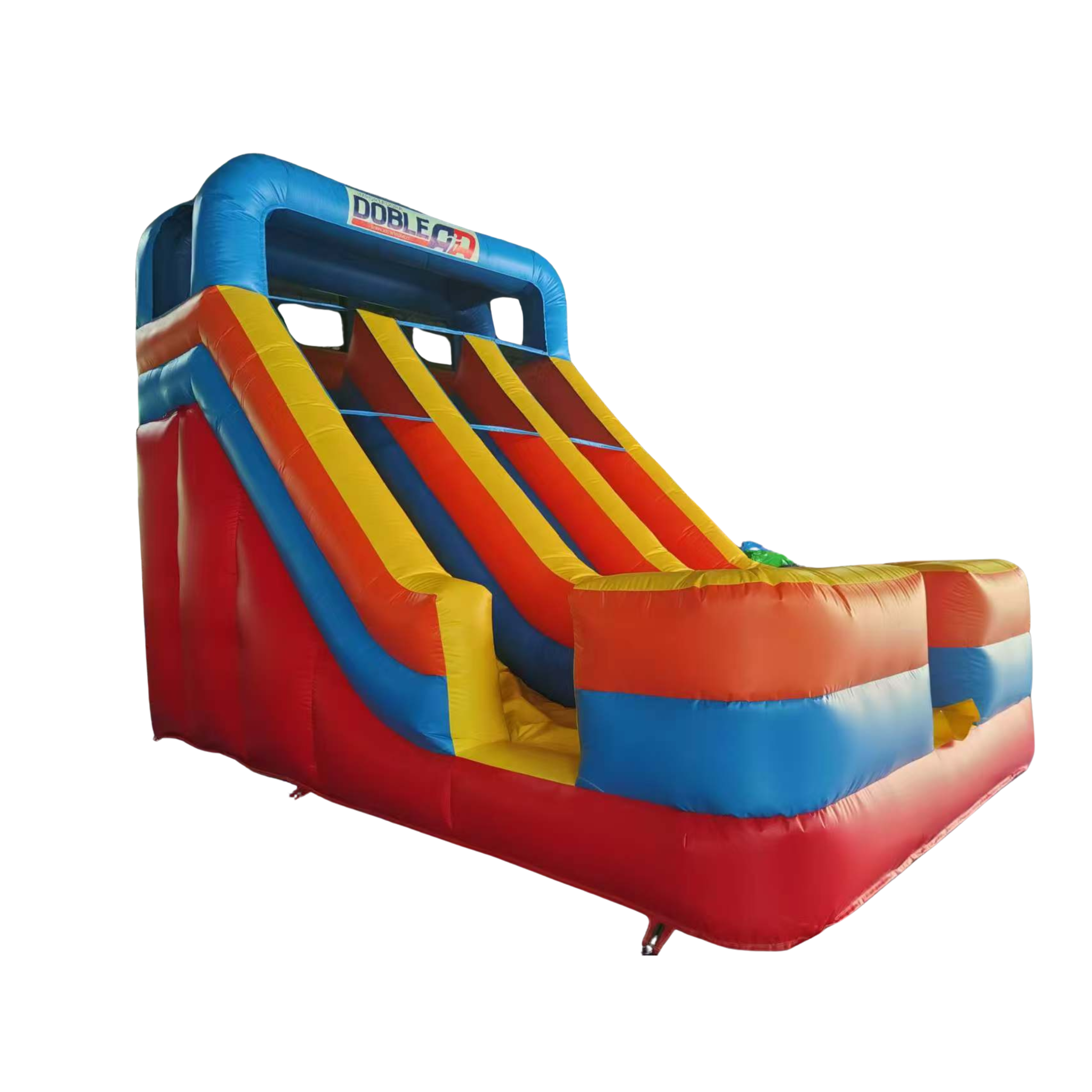 Tobogán Cuadrado Doble Inflable para Niños — Incluye Turbina