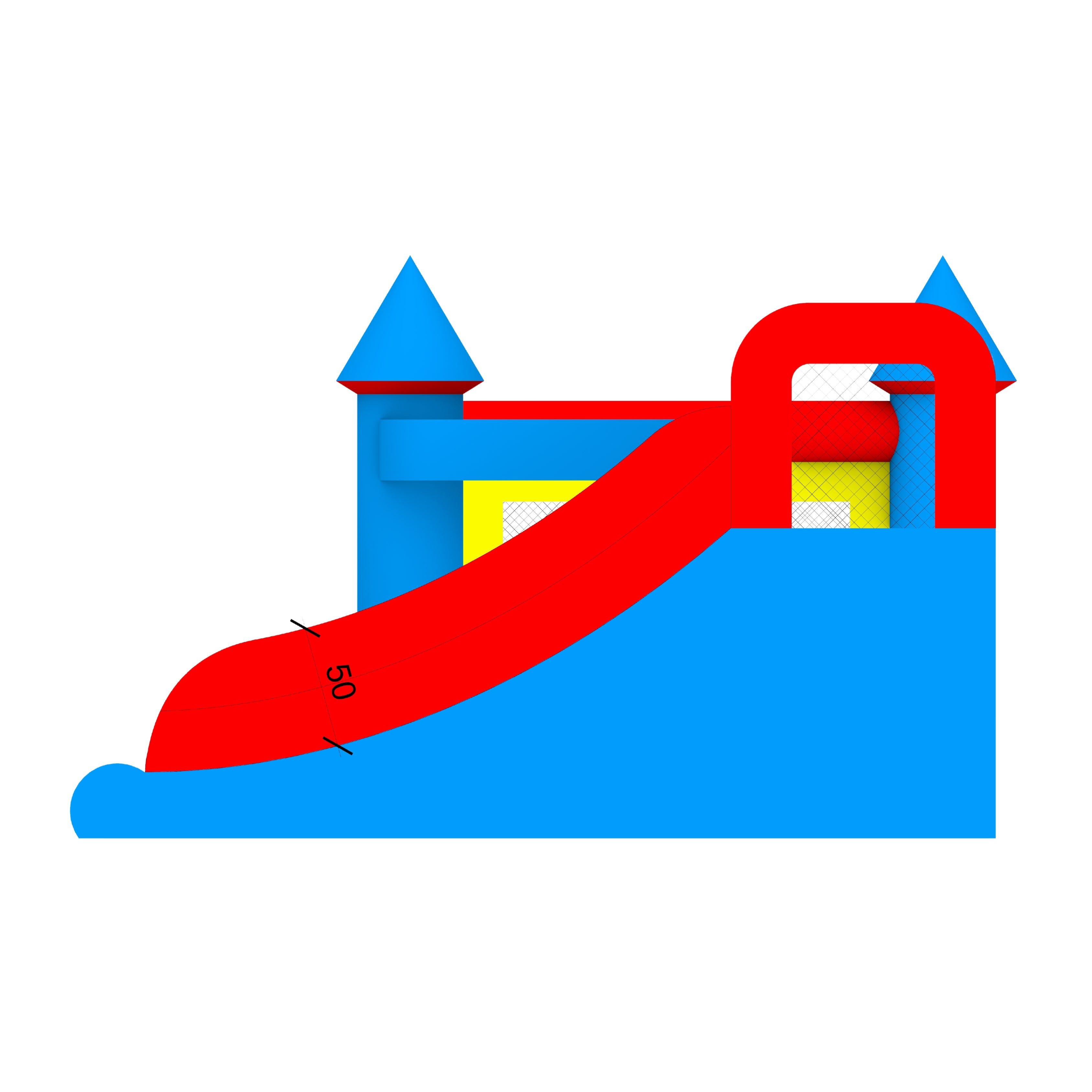 JUEGO INFLABLE CASTILLO PEQUEÑO (INCLUYE UNA TURBINA)