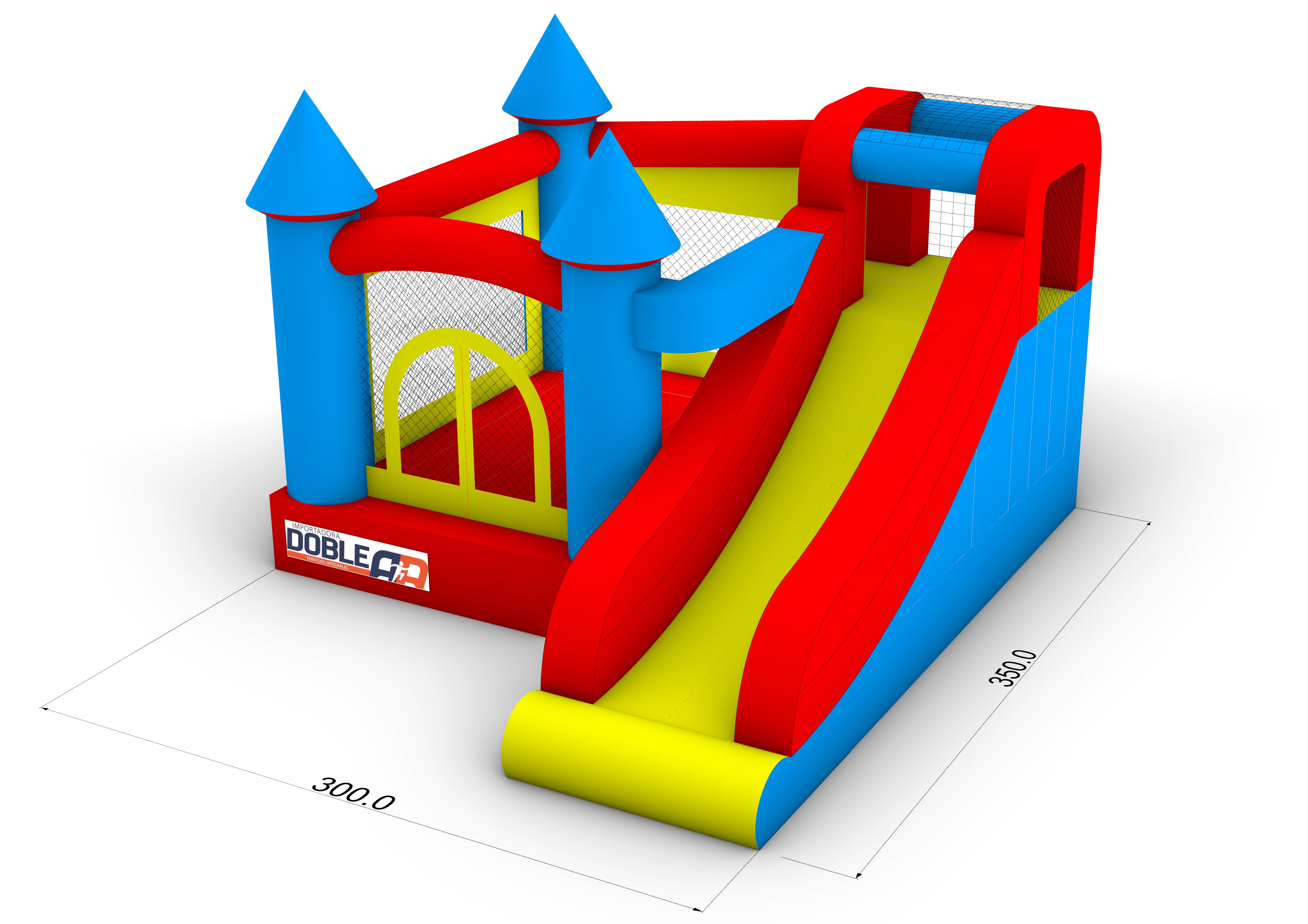 JUEGO INFLABLE CASTILLO PEQUEÑO (INCLUYE UNA TURBINA)