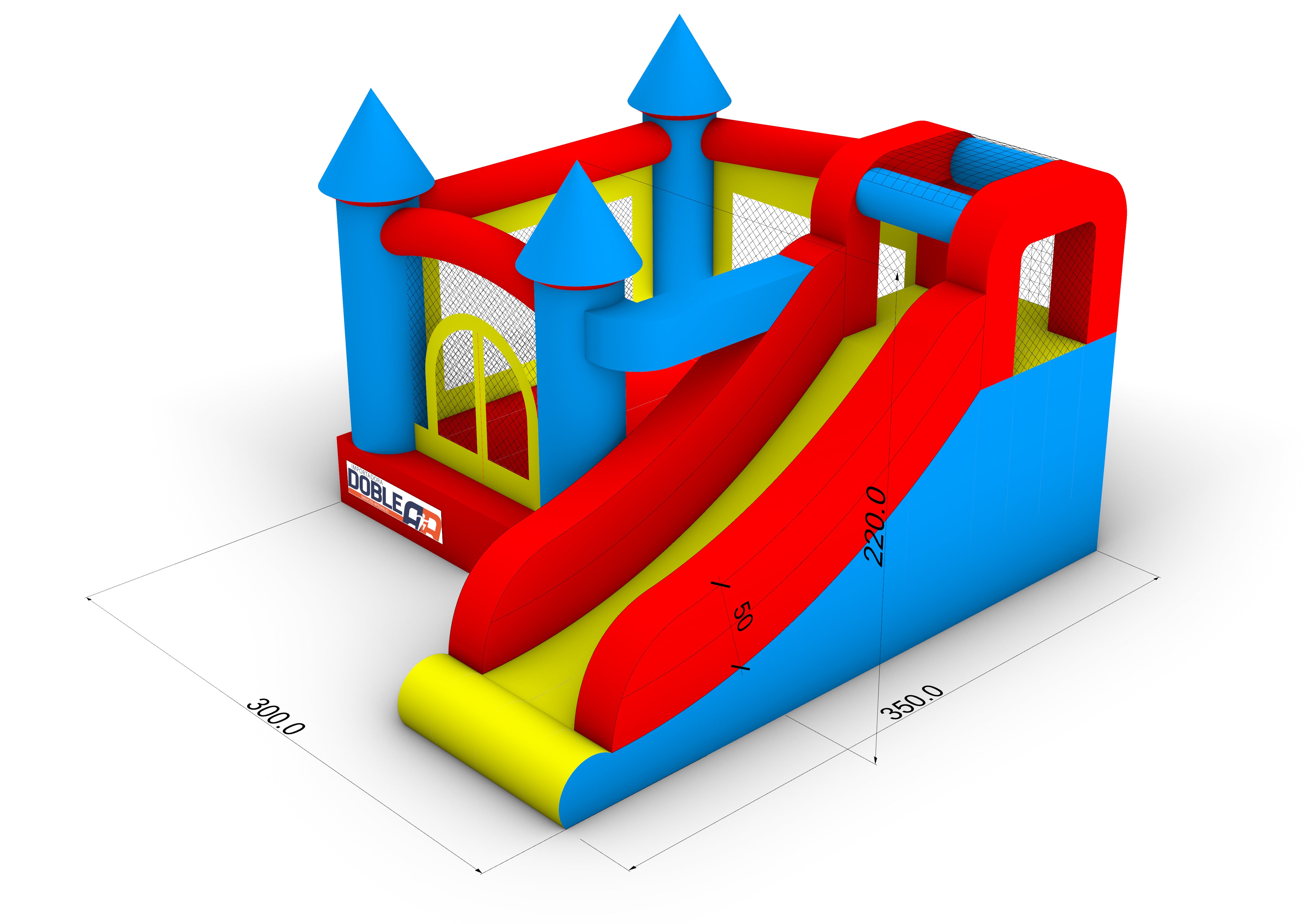 JUEGO INFLABLE CASTILLO PEQUEÑO (INCLUYE UNA TURBINA)
