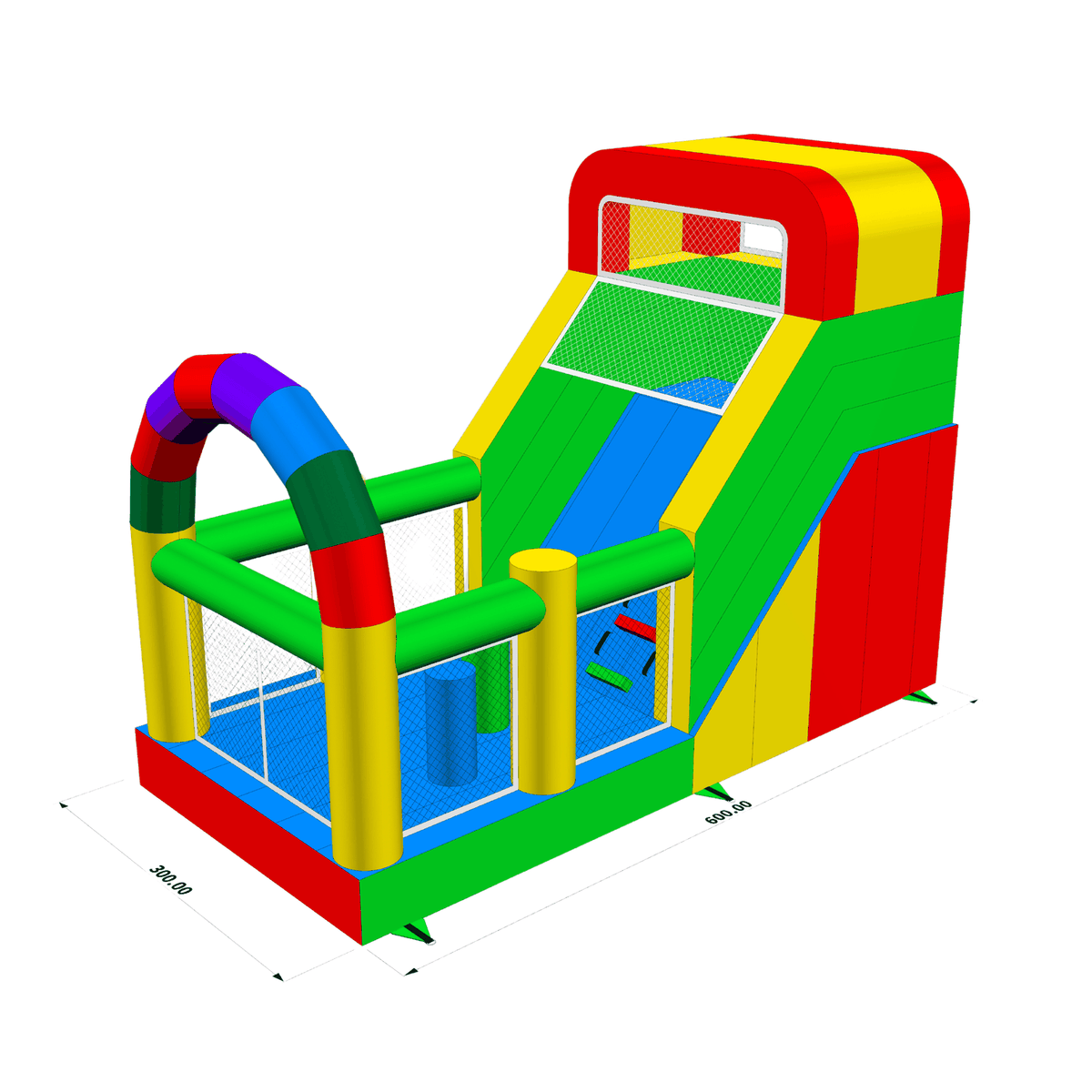 Castillo Inflable Arcoíris para Niños — Incluye Turbina