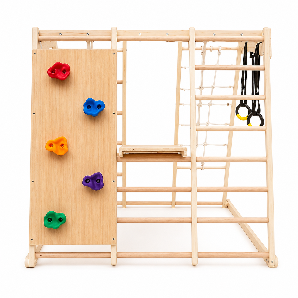 Climby Play® | Parque Infantil Montessori de Madera con Escalada y Resbalín