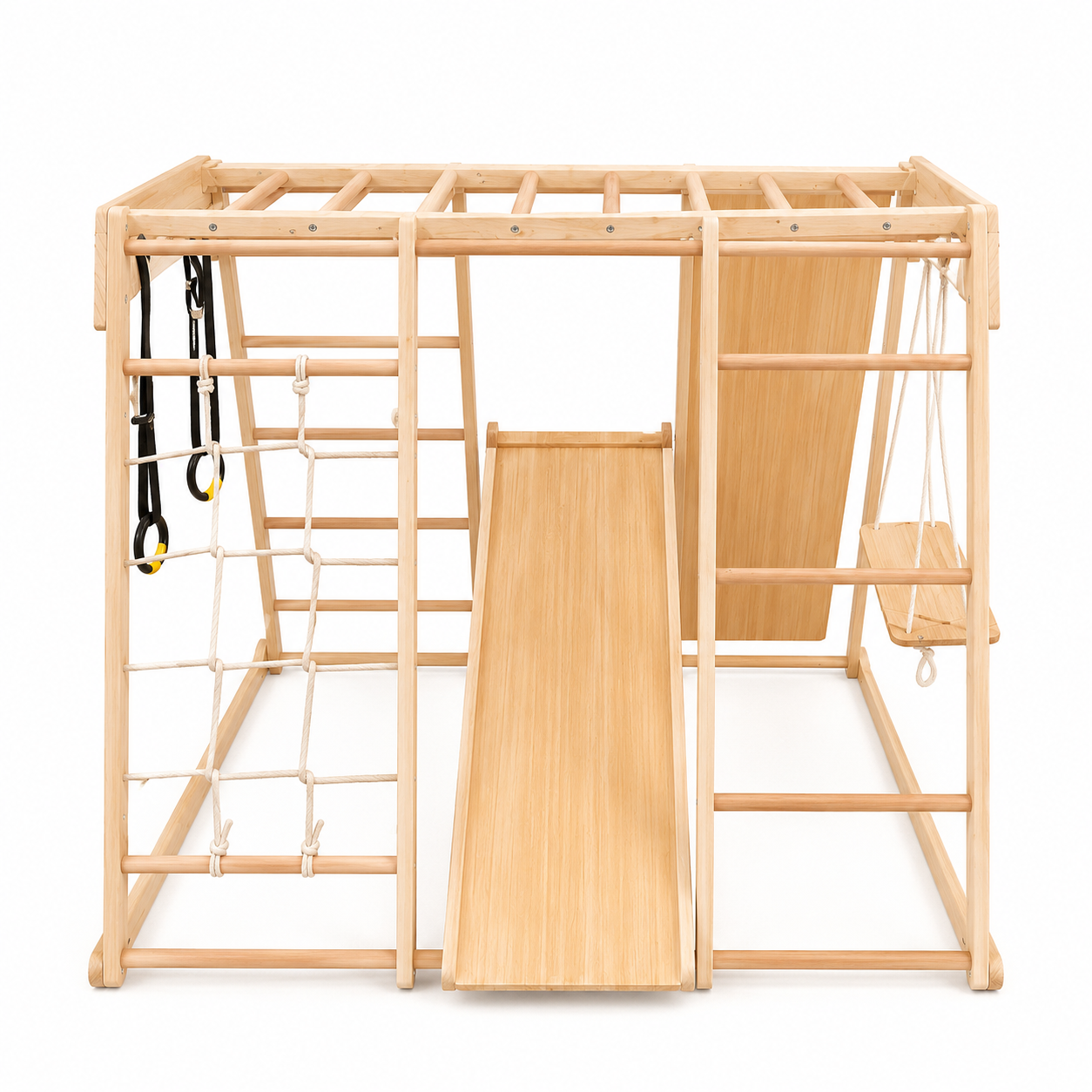 Climby Play® | Parque Infantil Montessori de Madera con Escalada y Resbalín