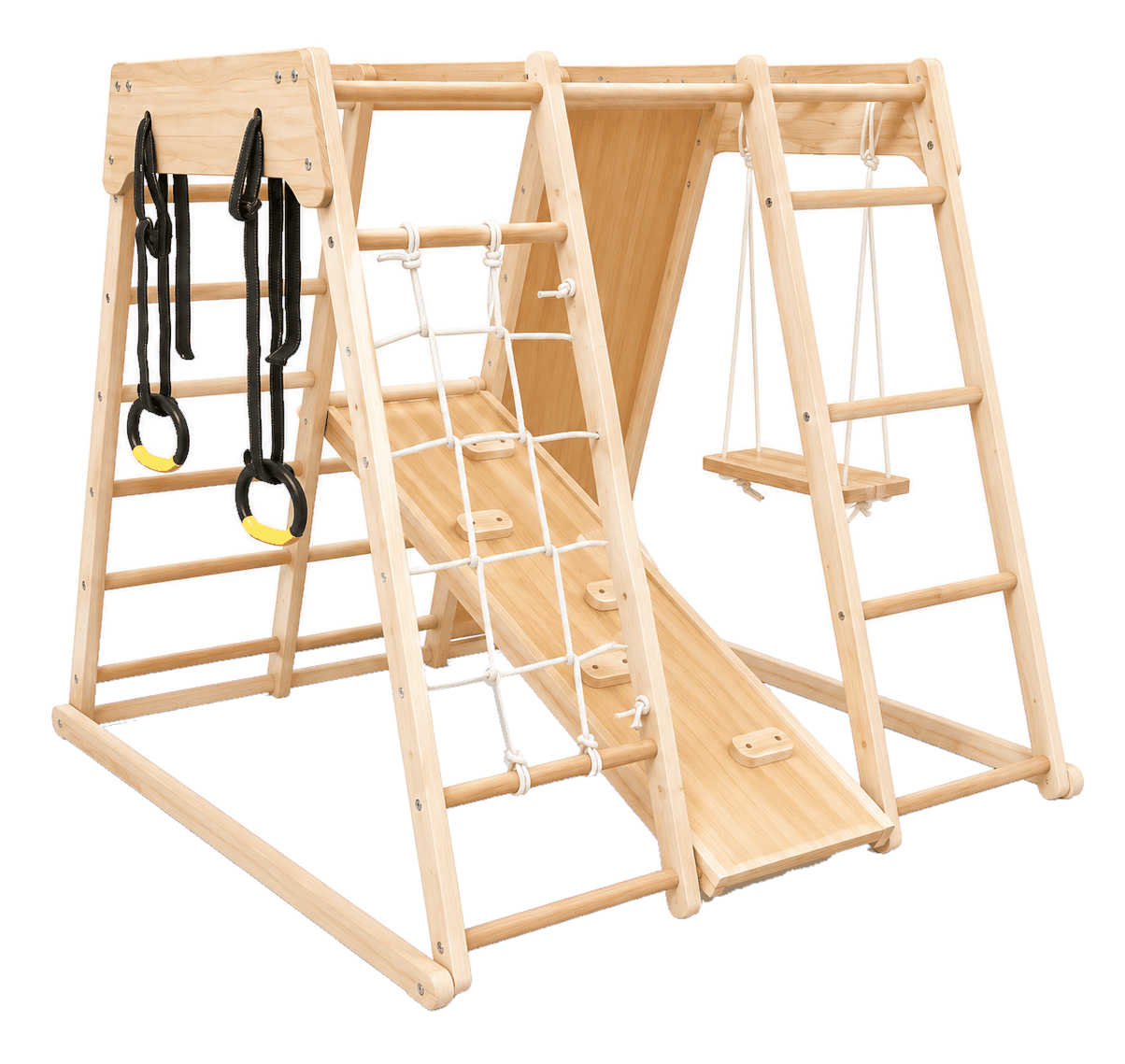 Parque infantil de madera Climbi Play con escalada, resbalín y columpio
