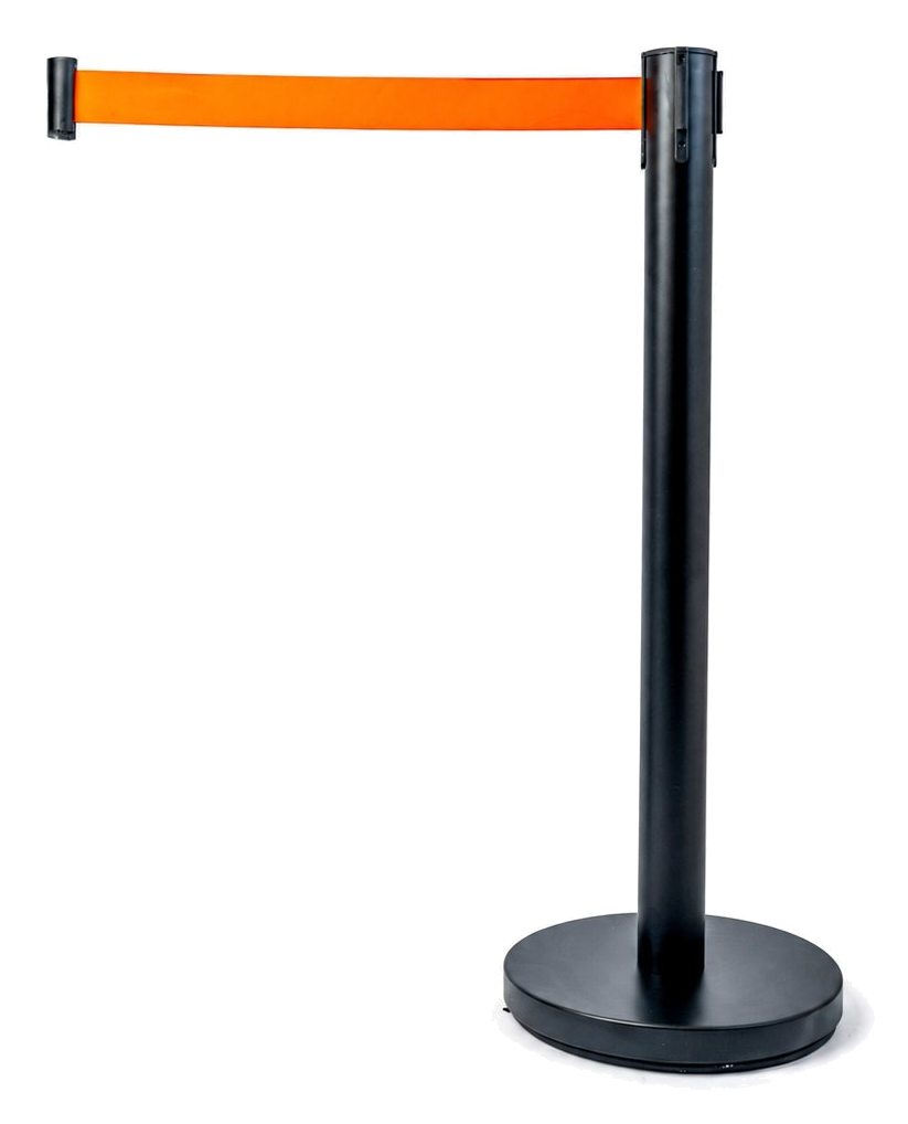 Separador retráctil negro con cinta naranja